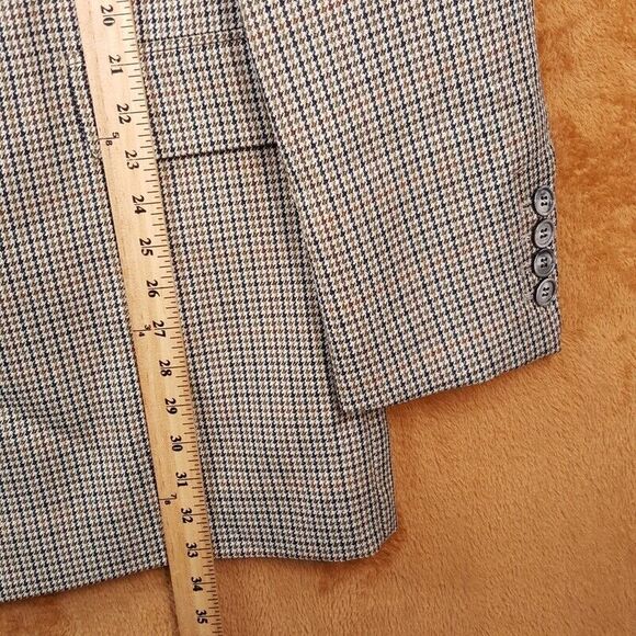 AMI Paris Mens Blazer: Size 38 US (48 EU) Tan Houndstooth Double Breasted - Picture 11 of 11